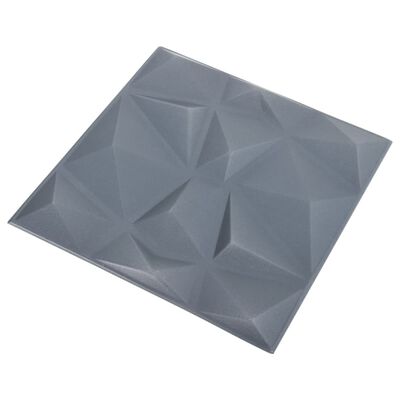vidaXL Panouri de perete 3D 12 buc. gri 50x50 cm model diamant 3 m²