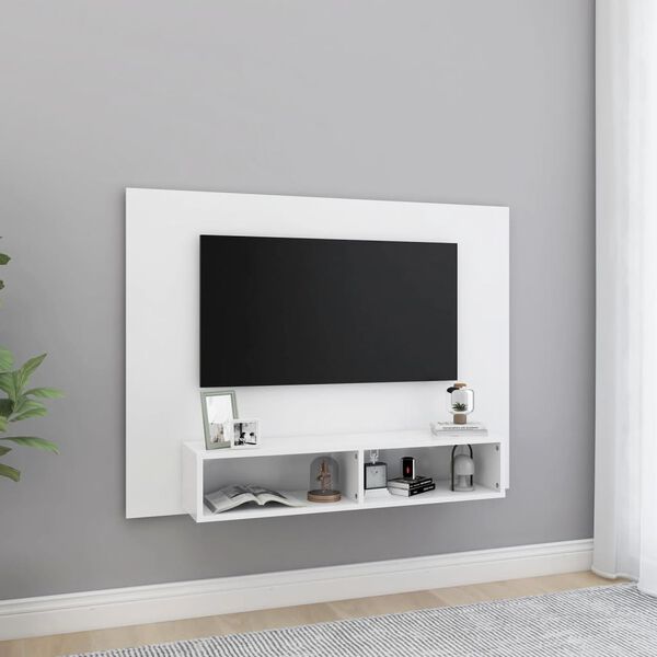 vidaXL Comodă TV de perete, alb, 120x23,5x90 cm, PAL