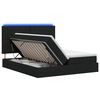 vidaXL Pat cu LED și saltea Negru 200 x 200 cm Țesătură