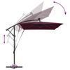vidaXL Parasol banana cu brațe Roșu bordo 294 x 200 x 254 cm