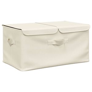 vidaXL Cutie de depozitare, crem, 50x30x25 cm, material textil