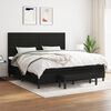 vidaXL Pat box spring cu saltea, negru, 200x200 cm, textil