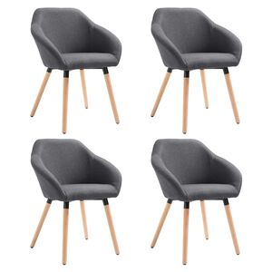 vidaXL Scaune de bucătărie pivotante, 4 buc., gri &icirc;nchis, textil