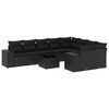 vidaXL Set canapele de grădină cu perne, 10 piese, negru, poliratan