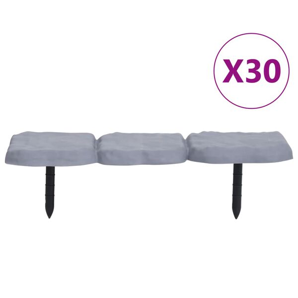 vidaXL Borduri de gazon cu țăruși, 30 buc., PP