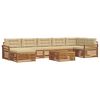 vidaXL Set de canapele de exterior cu pernă 8 pcs Natural și Bej