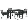 vidaXL Set de masă pentru grădină 5 buc. Negru