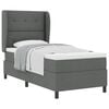 vidaXL Pat cu arcuri cu headboard Gri &icirc;nchis 80 x 200 cm țesătură