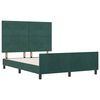 vidaXL Pat cu arcuri cu headboard Verde &icirc;nchis 140 x 200 cm Catifea