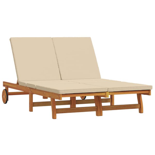 vidaXL Șezlong 2-persoană Maro 63 x 199 x 85 cm Lemn Solid de Acacia