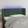 vidaXL Tăblie de pat cu LED, verde închis, 103x16x78/88 cm, catifea