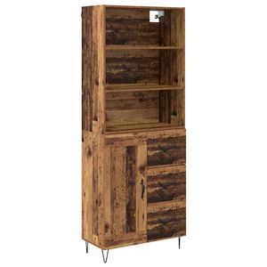 vidaXL Bufet cu sertar 2 pcs Lemn vechi Lemn compozit