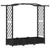 vidaXL Pat Ridicat cu Trellis și Acoperiș Negru 169 x 40 x 123 cm PP