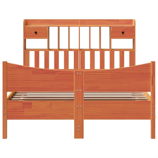 vidaXL Cadru pat fără saltea, maro ceruit, 160x200 cm, lemn masiv pin