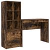 vidaXL Birou cu sertar cu raft cu depozitare 2 pcs Stejar fumuriu
