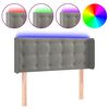 vidaXL Tăblie de pat cu LED, gri deschis, 93x16x78/88 cm, catifea