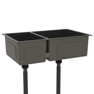 vidaXL Chiuvetă de bucătărie, negru, oțel inoxidabil