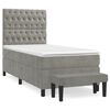 vidaXL Pat continental cu saltea, gri deschis, 80x200 cm, catifea