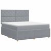 vidaXL Pat boxspring cu saltea Gri deschis 140 x 200 cm Țesătură
