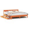 vidaXL Cadru de pat fără saltea, maro ceruit 180x200 cm lemn masiv pin