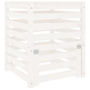 vidaXL Compostor, alb, 63,5x63,5x77,5 cm, lemn masiv de pin