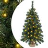 vidaXL Brad de Crăciun mini 60 cm 25 LED-uri Alb cald PVC Verde