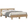 vidaXL Cadru de pat Stejar Artizanal 140 x 190 cm Lemn prelucrat