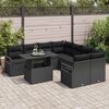 vidaXL Set de canapele pentru grădină cu pernă 9 pcs Negru Rattan poli