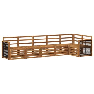 vidaXL Set canapea sectională 5 pcs natural Lemn Solid de Acacia