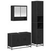 vidaXL Set de mobilier pentru baie 3 buc. Stejar Negru