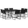 vidaXL Set mobilier de grădină cu perne, 9 piese, negru, poliratan