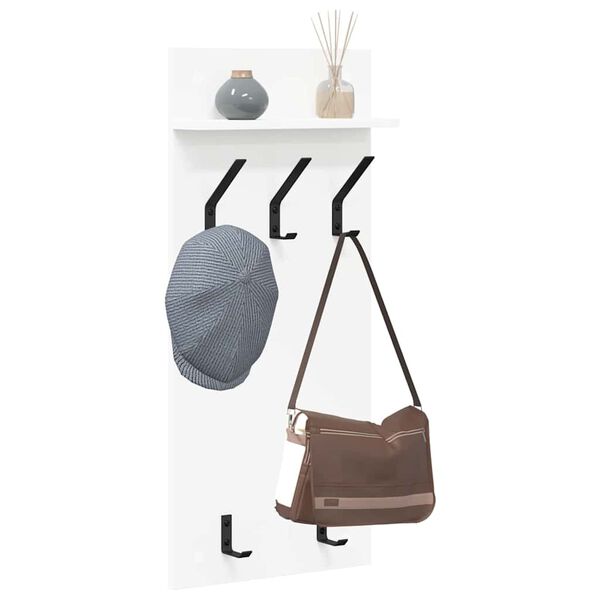 vidaXL Răcător de paltoane montat pe perete Alb 40 x 10 x 90 cm