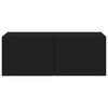 vidaXL Comodă TV de perete cu lumini LED, negru, 80x35x31 cm