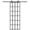 vidaXL Ușă glisantă cu set de feronerie neagră 76x205 cm Sticlă ESG