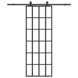 vidaXL Ușă glisantă cu set de feronerie neagră 76x205 cm Sticlă ESG