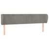 vidaXL Tăblie de pat cu aripioare gri deschis 203x23x78/88 cm catifea