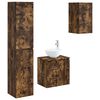 vidaXL Set de mobilier pentru baie 3 buc. Stejar fumuriu