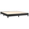 vidaXL Pat box spring cu saltea, negru, 160x200 cm, piele ecologică