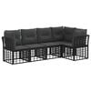 vidaXL Set de canapele de exterior Negru Poliester