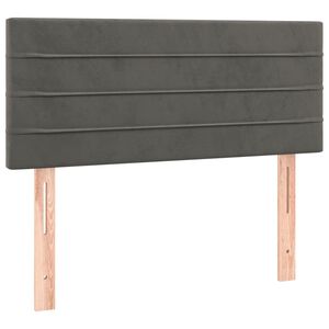 vidaXL Tăblie de pat, gri &icirc;nchis, 100x5x78/88 cm, catifea