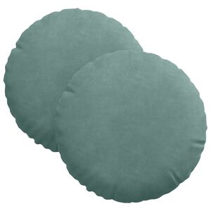 vidaXL Perne de Șezut 2 pcs Verde Mării Ø 40 x 13 cm Catifea