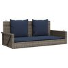 vidaXL Balansoar cu perne gri 119x56x48 cm, poliratan