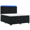 vidaXL Pat boxspring cu saltea cu benzi LED Negru 200 x 200 cm Catifea