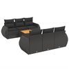 vidaXL Set canapele de grădină cu perne, 7 piese, negru, poliratan