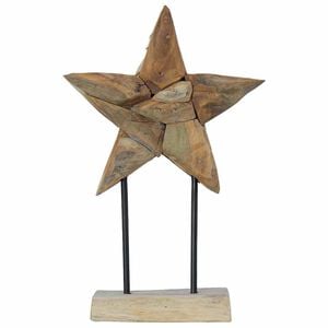vidaXL Steaua de Crăciun Maro 31 x 15 x 46 cm Lemn solid de tec