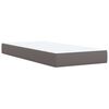 vidaXL Pat box spring cu saltea, gri, 80x200 cm, piele ecologică