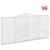 vidaXL Coșuri gabion arcuite 6 buc, 400x30x180/200 cm, fier galvanizat