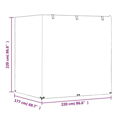 vidaXL Huse balansoar, 2 buc., 12 ocheți, 220x177x220 cm, polietilenă