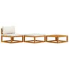 vidaXL Set mobilier de grădină, 3 piese, perne crem, lemn masiv acacia