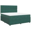 vidaXL Pat box spring cu saltea, verde &icirc;nchis, 180x200 cm, catifea